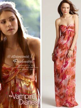 Nicole Miller Strapless Sweetheart Evening Dress ALT ASO Elena Gilbert